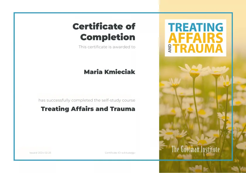 Gottman Affairs and Trauma Certificate