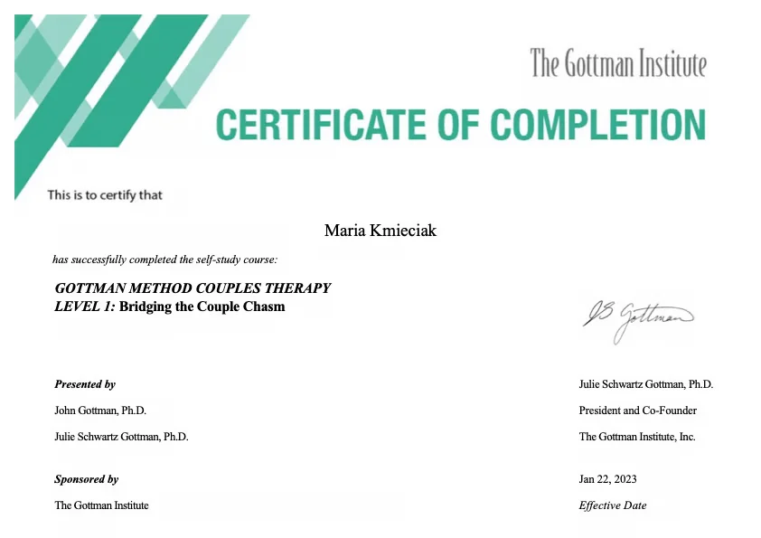 Gottman Method Level 1 Certificate