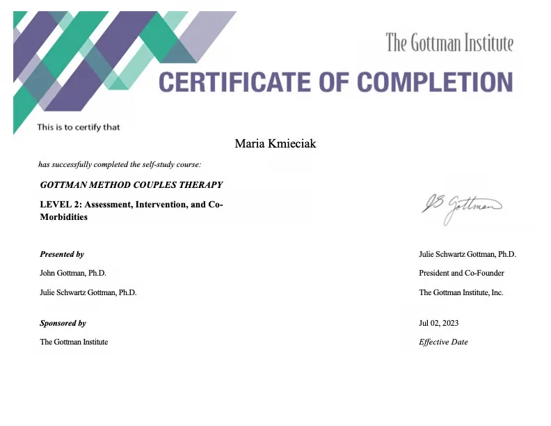 Gottman Method Level 2 Certificate